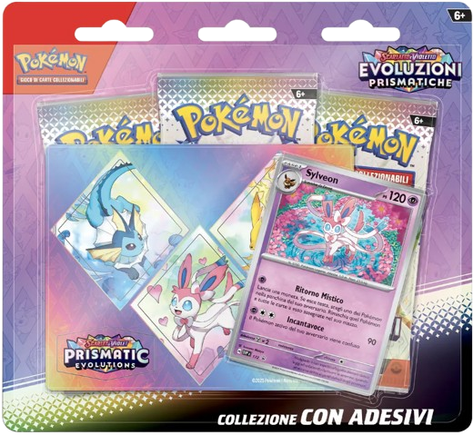 COLLEZIONE EVOLUZIONI PRISMATICHE CON ADESIVO SYLVEON - ITA